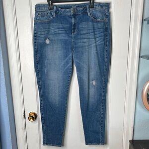 a.n.a 18W Jegging Blue Skinny Jeans Stretch Distressed Plus Size Woman Comfort